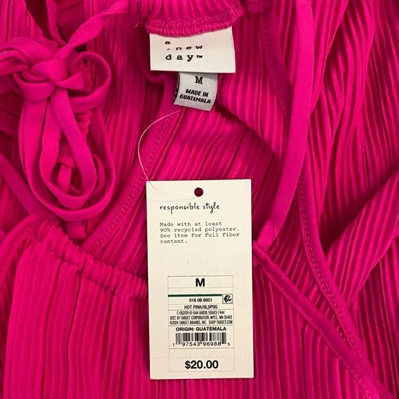 A New Day Women’s Hot Pink Halter Dress Size Medium - Picture 5 of 6